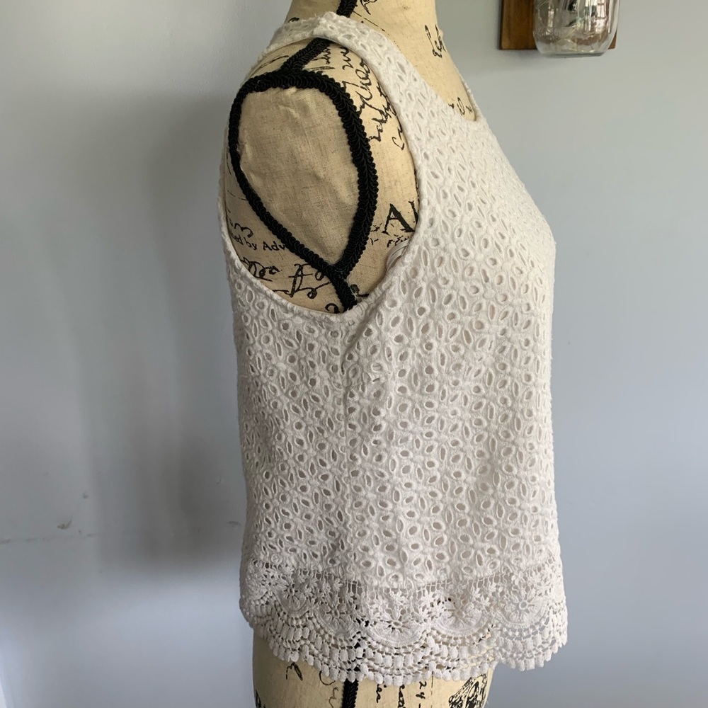 Skies Are Blue Lace‎ Top 100% cotton - Picture 3 of 10